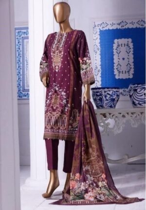 3 Piece Printed Khaddar Stitched Suit